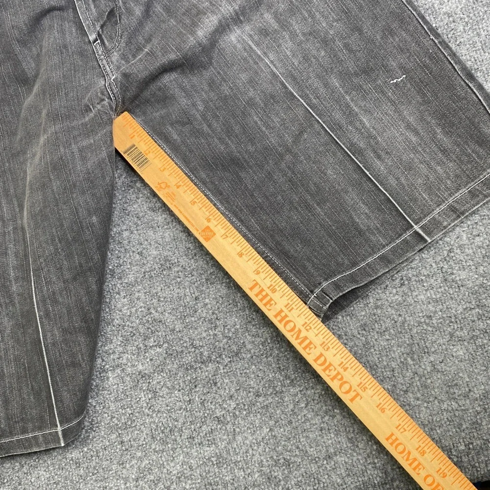 Southpole Mens Denim Jorts 36 Black Y2K Baggy Hip Hop Street Contrast Stitch - Picture 10 of 14